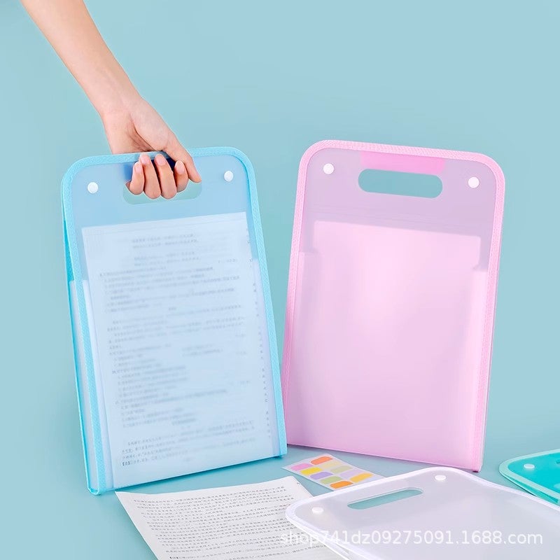 File Bag Clip Organ Bag Test Paper Storage Bag Subject A4 Satchel Large Capacity Paper Classification Student Sorting Classification - Image 3